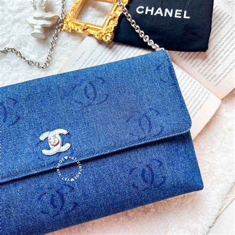 chanel denim clutch.